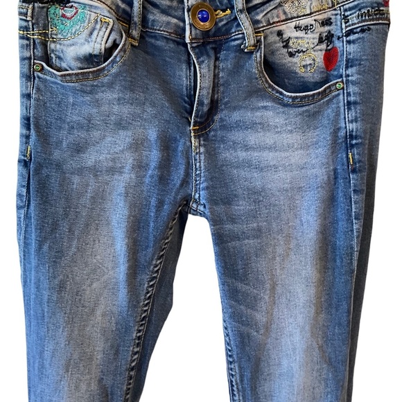 DESIGUAL Jeans. Say Something Nice Sz 26. Preloved. Stretch. Embroidery. - Picture 12 of 13